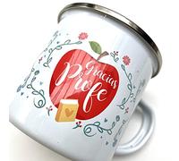 Taza metal gracias profe manzana regalo para maestros y docentes detalle profesora o profesor