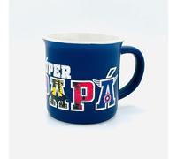 Antracita Taza Súper Papá de Cerámica con Diseño de Superhéroes, Azul, 300ml, Regalo para Día del Padre