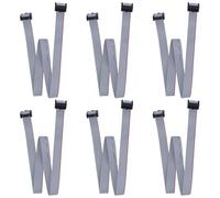 Antrader 6 conectores de cable plano de 2,54 mm de paso de 10 pines F/F IDC de doble fila, cable de datos de 45 cm de longitud