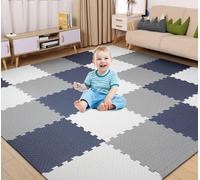 Antrect Alfombra Puzzle Bebe 18 Piezas Alfombra Juego Puzzle Infantil, 30 x 30 x 1,2 cm, 16.5sqft, EVA Alfombrillas de Enclavamiento Suelo