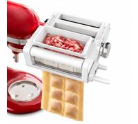 ANTREE Accesorio de pasta 3 en 1 para batidoras de pie KitchenAid, rodillo de hoja de pasta, cortador de espaguetis y máquina de ravioles incluidos