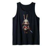 Antropomórfico lindo conejito caballero personaje sosteniendo una espada Camiseta sin Mangas