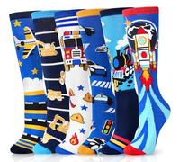 ANTSANG Calcetines Altos Hasta la Rodilla Para Niñas Largos Para Botas Locos Tontos Divertidos Regalo con Estampados de Animales Bonitos Para Niños 6 Pares