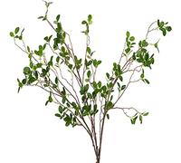 Antspirit 3 Ramas Artificiales para Plantas, Tallos de vegetación Artificial, Ramas de imitación para florero, Ramas de eucalipto Artificiales, Ramas de ficus Falsas (45 Pulgadas Cada Rama) (Verde)