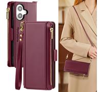 Antsturdy compatible con la caja de billetera de iPhone 16 Plus para mujeres. Bloqueo de rfid? Case de telfono Crossbody PU PU Cierro de cuero con