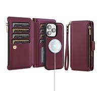 Antsturdy per iPhone 16 Pro Max Wallet Case con slot di supporto per carta di credito Compatibile con Magsafe Magsafe 2 in 1 staccabile in pelle stac
