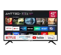 Antteq AV42F3 Smart TV 42 Pulgadas (106 cm) Televisores - Netflix, Prime Video, Rakuten TV, Disney+, Youtube, WiFi, Triple-Tuner DVB-T2 / S2 / C, Dolby Audio