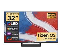 Antteq MEMC HDR10 - Televisor inteligente de 32 pulgadas con soporte central FHD QLED con sistema operativo Tizen con concentrador de juegos AppleTV+ Netflix Freeview, MEMC HDR10, ideal para el salón