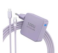 ANTWELON 100W USB C Cargador GAN Cargador Rápido para MacBook Pro 16 15 14 Pulgadas,MacBook Air,iPad Pro,Galaxy S23 S22,DELL XPS,HP,Lenovo,ASUS,Tablet, teléfono móvil (Morado)
