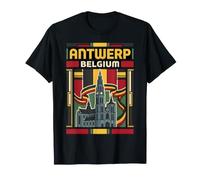 Antwerp Bélgica Bandera Catedral Viajes Camiseta