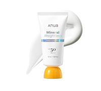 Anua Crema solar ligera con filtros minerales UV, SPF 50, 50 ml | Óxido de zinc para pieles sensibles, textura ligera e hidratante, ceramida y pantenol, ideal como imprimación de maquillaje