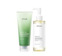 Anua Double Cleansing Duo for Facial Cleansing : Heartleaf Pore Control Cleansing Oil & Quercetinol Pore Deep Cleansing Foam for Double Cleansing, Korean Skincare