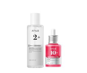 Anua Glass Skin Prep Duo, 10% Niacinamide+4% Tranexamic Acid Serum & Heartleaf 77 Soothing Toner for Glow Skin, Hyaluronic Acid, Vitamin B12, Calming, Hydrating, pH Balance, Korean Skincare Set