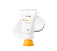 Anua Zero-Cast Moisturizing Sunscreen SPF 50, crema solar facial para un brillo natural, sin rastro blanco, ácido hialurónico, niacinamida, libre de aceites, skincare coreano, 50ml
