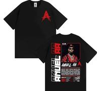 Anuel AA Camiseta Anuel AA, Real hasta La Muerte Camiseta, Negro, Manga Corta, Diseño Gráfico Musical, Estampado de Álbum (FR/ES, Letras, L, Regular, Regular)
