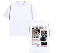 Anuel AA Camiseta De Rapero para Hombre, Estilo Hip Hop, Estilo Retro Callejero, De Manga Corta, Holgada, para Verano Y Uso Diario. (2 M)