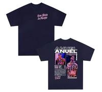 Anuel AA Camiseta De Rapero para Hombre, Estilo Retro Hip Hop, De Manga Corta, Estilo Urbano, Sencilla Y Versátil. (3 S)