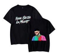 Anuel AA T-Shirt Moda 3D Impreso De Manga Corta Hombres Mujeres Verano Harajuku Hip Hoppopular Casual Streetwear Top (2xs-4xl) (L,Color 1)