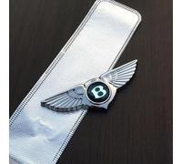 ANUEVA Emblema Parrilla Coche metálico, para Bentley Plástico ABS Cromado Emblema Parrilla Coche metálico con, Insignia Adhesivo del Logotipo