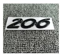 ANUEVA Emblema Parrilla Coche metálico, para Peugeot 206 Plástico ABS Cromado Emblema Parrilla Coche metálico con, Insignia Adhesivo del Logotipo,A