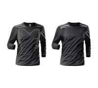 ANUFER Hombre 2 Pack Manga Larga Secado Rápido Camisetas Cuello Redondo Entrenamiento Corriente Tapas SN0711249 Negro+Liso Negro M