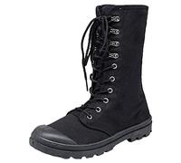 ANUFER Hombre Moda Mitad de la Pantorrilla Botas de Desierto Con Cordones Al Aire Libre Zapatos de Lona Negro SN0711112 EU42