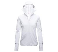 ANUFER Mujer UPF50+ Protección UV Chaqueta Encapuchada Ligera Secado Rápido Exterior Ropa Deportiva SD5A025 Blanco 42