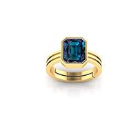 Anuj Sales Anillo de alejandrita natural de calidad de 10,00 ratti de 9,50 quilates, chapado en oro para mujeres y hombres (certificado de laboratorio), Piedra preciosa suelta, Alejandrita