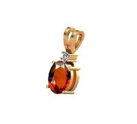 Anuj Sales Colgante chapado en oro Ashtdhatu de piedra granate de hesonita de 8,47 quilates de 9,25 ratti original y certificado por WTGTL piedra preciosa natural sin calefacción y sin tratar para