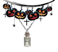 Anulely Adopta un collar fantasma en una olla,Collar fantasma lindo que en la oscuridad | Collar colgante pequeño fantasma en un frasco, Regalos decorativos de Halloween a la, Joyas