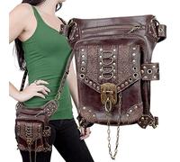 Anulely - Bolsa de cinturón renacentista, bolsa medieval de piel sintética de Fanny Pack | Bolsa de pierna de cintura impermeable, bolsa de cinturón de bolsa Steampunk gótica para hombres y niñas