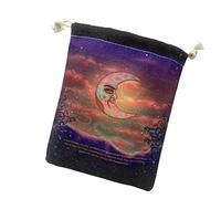 Anulely - Bolsa de Tarot con cordón de 5 x 7 Pulgadas, Funda Protectora para Juego de Tarot con diseño de Luna, Bolsa de Transporte de Tarot para los Amantes del Tarot