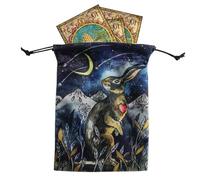 Anulely Bolsa de Tarot | Organizador de Viaje de adivinación de Doble Cara con cordón para Joyas, Bolsa de Juego de Tarot, Bolsa de Regalo con cordón para entusiastas del Tarot, Brujas, Magos, Sxf04