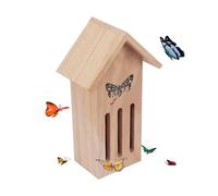 Anulely Casas De Mariposas para El Jardín,Casa De Mariposas Y Comedero - Hábitat Natural de Madera para Mariposas,Monte en la Pared del árbol o colóquelo en el Piso de Las Casas, tamaño de Casas de