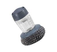 Anulely Cepillo de platos con dispensador de jabón, dispensador de jabón, cepillo de limpieza multifuncional, limpiador de metal portátil para limpieza del hogar, cocina, depuradores de acero