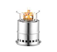 Anulely Chimenea libre de humo, chimenea de madera al aire libre con cenicero extraíble, accesorio de manija de chimenea, herramienta de hogar al aire libre de camping portátil