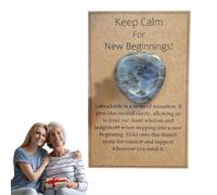 Anulely Cristales de corazón, corazón de abrazo de bolsillo | Piedras de corazón y cristales de amor,Tarjeta de felicitación para el día de la madre, corazón de bolsillo de cristal, pequeño token de