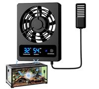 Anulely Fan de Reptiles,Medidor de humedad Inteligente para Reptiles con Pantalla LED - Ventilador de viento potente, ventilador de enfriamiento de bajo ruido para anfibios, reptiles, serpientes