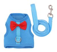 Anulely Juego de arnés de conejo - Traje de conejo de malla transpirable para conejo, juego de arnés de conejo suave, arnés de chaleco a prueba de escape y correas para gatito cachorro mascotas