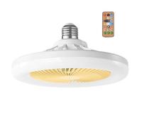 Anulely Luz de ventilador de techo con ventilador de techo empotrado, ventilador de techo moderno de 10 pulgadas, ventilador de techo multifuncional E26/E27 LED