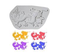 Anulely - Molde de dragón del zodiaco chino - moldes de resina del zodiaco de silicona, molde de vela de dragón de resina del zodíaco para decoración de dragón y molde de resina animal