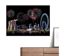 Anulely - Papel para rascar arcoíris (arcoíris, para rascar y rascar en la ciudad, para manualidades, tablero de dibujo, almohadillas de garabatos para juegos de fiesta, regalo de cumpleaños