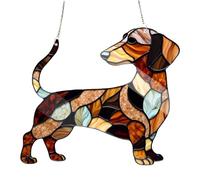 Anulely Perro salchicha, colgantes de acrílico para ventana de cachorro salchicha, colgantes de ventana para mujeres, mamás, amantes de los cachorros