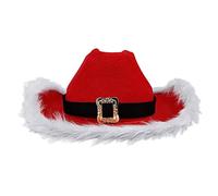 Anulely Sombrero de vaquero de fiesta - Sombreros de Navidad Cowboy,Accesorio de Cosplay, Accesorios de Traje de Vaquero, Accesorios de Traje de Santa Claus para Traje de vaquero occidental de Navidad