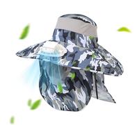Anulely Sombreros de Ventilador Solar para Hombres,Sombrero de Ventilador Solar,Sombreros de Pesca Sombrero de Ventilador de Energía Solar - Sombrero de Ventilador Solar de Ancho Ancho, Sombreros