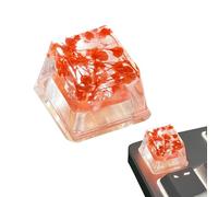 Anulely Teclas de teclado de resina retroceso - Teclado Gypsophila - Teclado de juego de resina, brillo translúcido, R4, Esc para teclado mecánico, flor eterna