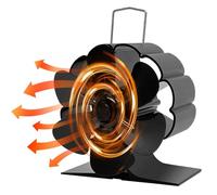 Anulely Ventilador de chimenea alimentado por calor | Ventilador de chimenea de funcionamiento silencioso - Ventilador de chimenea de aluminio, silencioso y eficiente, ecológico
