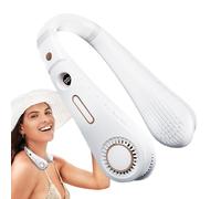 Anulely Ventilador de cuello personal, ventilador de enfriamiento para cuello | Ventilador de cuello sin hojas 2400 mAh - Ventilador de enfriamiento de cuello sin cuchilla, pantalla LED
