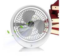 Anulely Ventilador de noche pequeño, ventilador portátil | Ventilador personal de escritorio USB,Ventilador eléctrico de mesa giratorio de 180°, ventilador USB de 3 velocidades con luz
