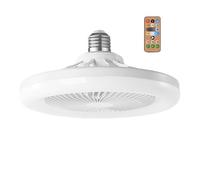 Anulely Ventilador de techo pequeño con luz, ventilador de techo - Ventilador de techo empotrado | Ventilador de techo moderno de 10 pulgadas, ventilador de techo multifuncional E26/E27